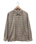 AURALEEオーラリー）の古着「WASHABLE SUPER LIGHT WOOL CHECK SHIRTS」｜カーキ