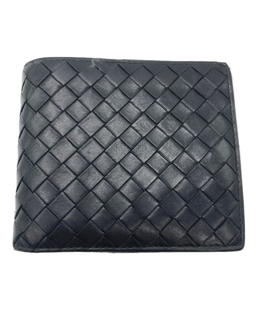 BOTTEGA VENETA（ボッテガベネタ）BOTTEGA VENETA (ボッテガベネタ) 2つ折り財布 イントレチャート ブラックの古着・服飾アイテム