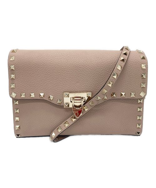 VALENTINO GARAVANI（ヴァレンティノ・ガラヴァーニ）VALENTINO GARAVANI (ヴァレンティノ・ガラヴァーニ) SMALL ROCKSTUD CROSSBODY BAG ピンクの古着・服飾アイテム