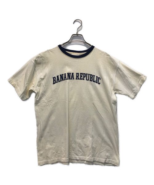 BANANA REPUBLIC（バナナリパブリック）BANANA REPUBLIC (バナナリパブリック) ロゴカットソー ホワイト×ブルー サイズ:Mの古着・服飾アイテム