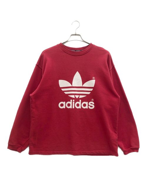 adidas（アディダス）adidas (アディダス) クルーネックスウェット レッド×ホワイト サイズ:Mの古着・服飾アイテム