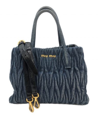 miu miu デニムマテラッセ 正規品バッグ - ハンドバッグ