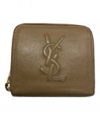 Yves Saint Laurentイヴサンローラン）の古着「YSLエンボスロゴ2つ折り財布」｜カーキ