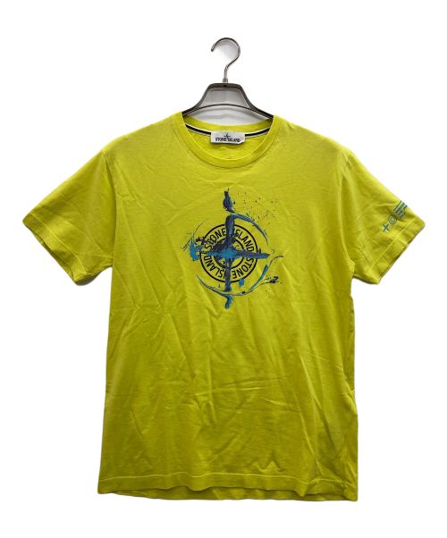 STONE ISLAND（ストーンアイランド）STONE ISLAND (ストーンアイランド) ロゴプリントTシャツ イエロー サイズ:Sの古着・服飾アイテム