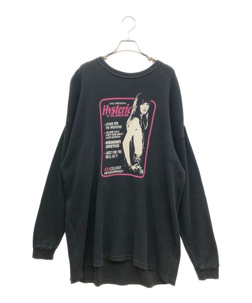 Hysteric Glamour（ヒステリックグラマー）Hysteric Glamour (ヒステリックグラマー) オーバーサイズプリントカットソー ブラック サイズ:FREEの古着・服飾アイテム