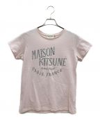 maison kitsuneメゾンキツネ）の古着「ロゴプリントTシャツ」｜ピンク