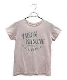 maison kitsune（メゾンキツネ）の古着「ロゴプリントTシャツ」｜ピンク