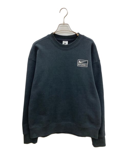 NIKE（ナイキ）NIKE (ナイキ) stussy (ステューシー) Wash Crew Fleece ブラック サイズ:Mの古着・服飾アイテム