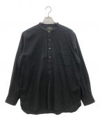 BEAMS PLUSビームスプラス）の古着「Band Collar Pullover Cotton Linen Herringbone」｜ブラック