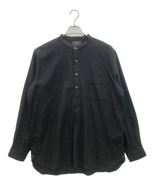 BEAMS PLUS（ビームスプラス）BEAMS PLUS (ビームスプラス) Band Collar Pullover Cotton Linen Herringbone ブラック サイズ:XLの古着・服飾アイテム