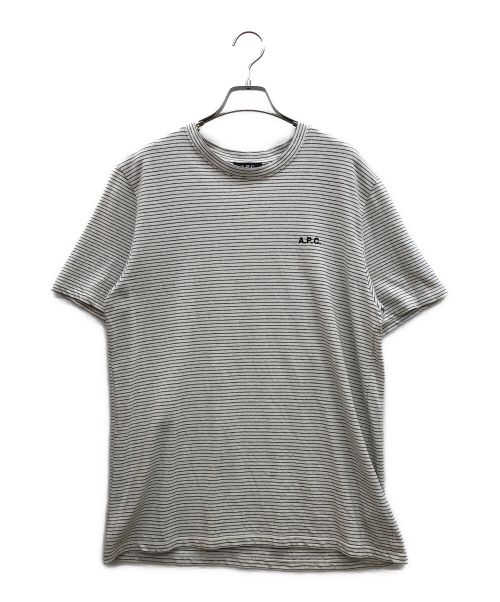 A.P.C.（アーペーセー）A.P.C. (アーペーセー) ボーダーカットソー ホワイト×ブラック サイズ:Mの古着・服飾アイテム