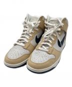 NIKEナイキ）の古着「スニーカー NIKE WMNS Dunk High PRM MF （ナイキ ウィメンズ ダンク ハイ プレミアム MF）」｜ホワイト×ベージュ