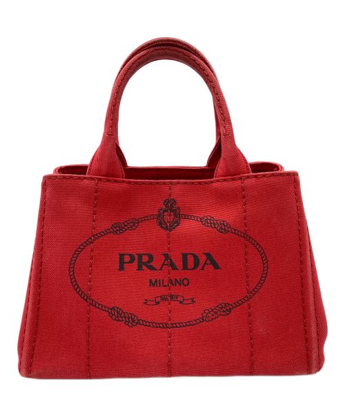 PRADA（プラダ）PRADA (プラダ) ハンドバッグ カナパ レッドの古着・服飾アイテム