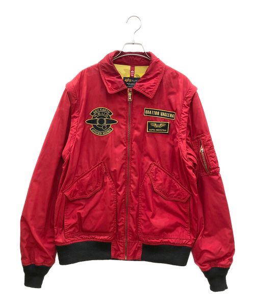 ALPHA INDUSTRIES（アルファインダストリーズ）ALPHA INDUSTRIES (アルファインダストリーズ) MA-1ジャケット レッド サイズ:XLの古着・服飾アイテム