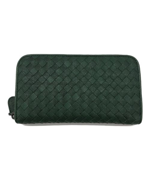 BOTTEGA VENETA（ボッテガベネタ）BOTTEGA VENETA (ボッテガベネタ) イントレチャート長財布 グリーンの古着・服飾アイテム