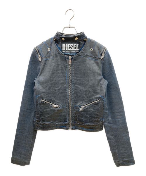 DIESEL（ディーゼル）DIESEL (ディーゼル) ジョグジーンズジャケット ブラック×ブルー サイズ:SIZE Mの古着・服飾アイテム