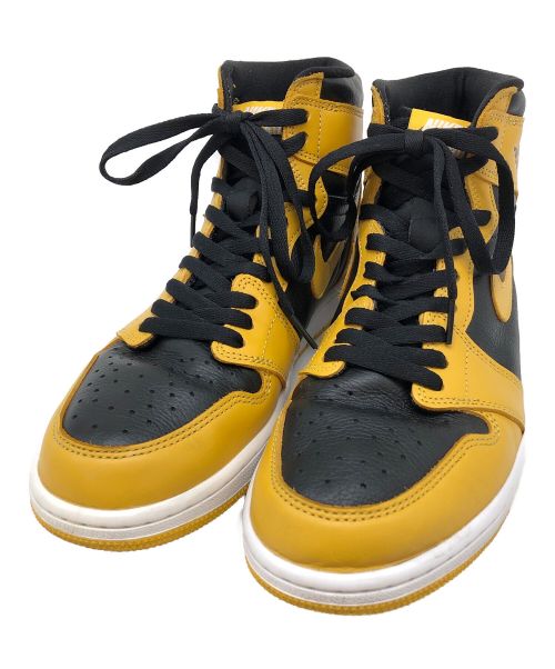 NIKE（ナイキ）NIKE (ナイキ) ハイカットスニーカー　NIKE AIR JORDAN 1 RETRO HIGH OG Pollen（ナイキ エアジョーダン 1 レトロ ハイ OG パラン） ブラック×イエロー サイズ:28.5cmの古着・服飾アイテム