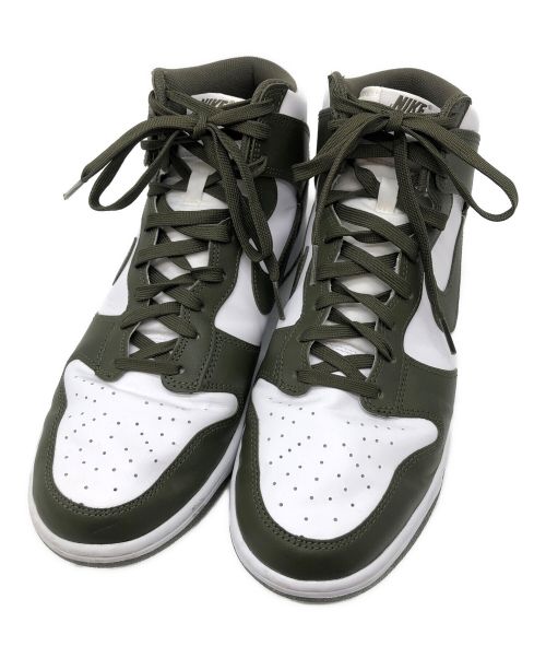 NIKE（ナイキ）NIKE (ナイキ) ハイカットスニーカー Nike Dunk High（ナイキ ダンク ハイ） ホワイト×オリ-ブ サイズ:29cmの古着・服飾アイテム