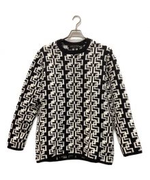 COMME des GARCONS（コムデギャルソン）の古着「GEOMETRIC PATTERN CREW NECK JUMPER」｜ブラック×ホワイト