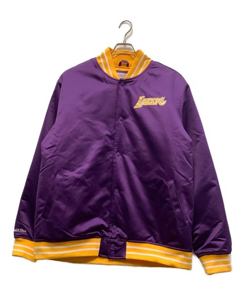 MITCHELL & NESS（ミッチェルアンドネス）MITCHELL & NESS (ミッチェルアンドネス) ヘビーウェイトサテンジャケット パープル サイズ:2Xlの古着・服飾アイテム