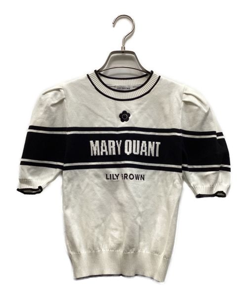 MARY QUANT×LILY BROWN（マリークワント リリーブラウン）MARY QUANT×LILY BROWN (マリークワント リリーブラウン) 半袖ニット ホワイト サイズ:FREEの古着・服飾アイテム