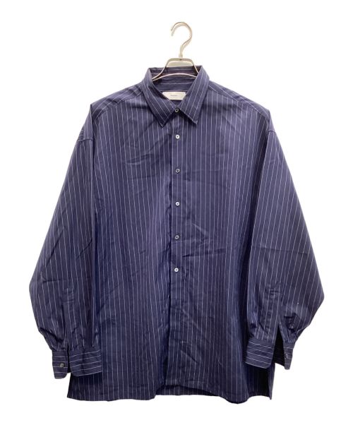 Graphpaper（グラフペーパー）Graphpaper (グラフペーパー) High Count Broad Regular Collar Shirt ネイビー サイズ:Fの古着・服飾アイテム