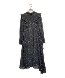 Ameri（アメリ）の古着「POWER SHOULDER FRILL DRESS」｜ブラック