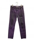 JOHN LAWRENCE SULLIVANジョンローレンスサリバン）の古着「5POCKET FLOCKED DENIM PANTS」｜パープル