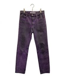 JOHN LAWRENCE SULLIVAN（ジョンローレンスサリバン）の古着「5POCKET FLOCKED DENIM PANTS」｜パープル