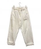 AURALEEオーラリー）の古着「HARD TWIST FINX HEAVY CHINO BELTED PANTS」｜ホワイト