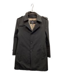 BURBERRY BLACK LABEL（バーバリーブラックレーベル）の古着「ノバチェックライナー付シングルトレンチコート」｜ブラック