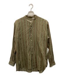 KAPTAIN SUNSHINE（キャプテンサンシャイン）の古着「Stand Collar Shirt」｜グリーン