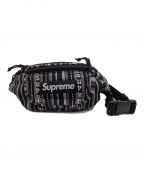 SUPREMEシュプリーム）の古着「Woven Stripe Waist Bag」｜ブラック