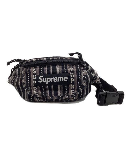 SUPREME（シュプリーム）SUPREME (シュプリーム) Woven Stripe Waist Bag ブラックの古着・服飾アイテム