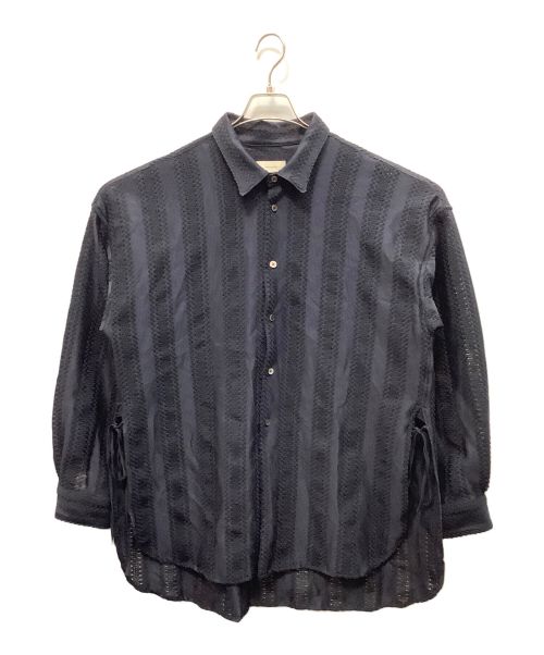 Toironier（トワロニエ）Toironier (トワロニエ) Stripe Lace Regular Fit Shirt ネイビー サイズ:FREEの古着・服飾アイテム