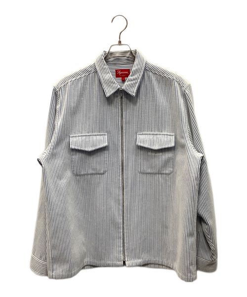 SUPREME（シュプリーム）SUPREME (シュプリーム) 2-tone corduroy zip up shirt ブルー サイズ:Lの古着・服飾アイテム