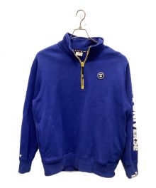 Aape BY A BATHING APE（エーエイプ バイ アベイシングエイプ）の古着「APE FACE QUARTER-ZIP SWEATSHIRT」｜ブルー