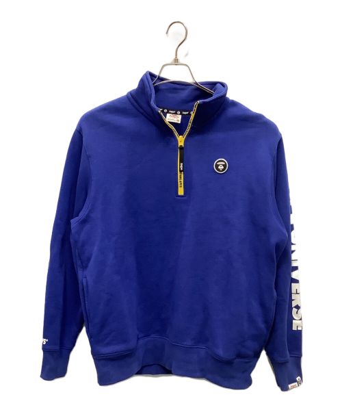 Aape BY A BATHING APE（エーエイプ バイ アベイシングエイプ）Aape BY A BATHING APE (エーエイプ バイ アベイシングエイプ) APE FACE QUARTER-ZIP SWEATSHIRT ブルー サイズ:Ｍの古着・服飾アイテム