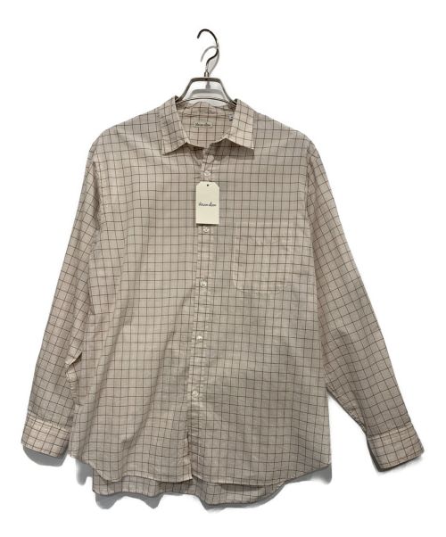 STEVEN ALAN（スティーブンアラン）STEVEN ALAN (スティーブンアラン) C/S/L CHECK REGULAR COLLAR SHIRT -ALINE ベージュ サイズ:Mの古着・服飾アイテム