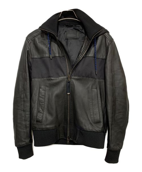 DIESEL Black Gold（ディーゼル ブラック ゴールド）DIESEL BLACK GOLD (ディーゼル ブラック ゴールド) ラムレザージャケット ブラック サイズ:SIZE46の古着・服飾アイテム