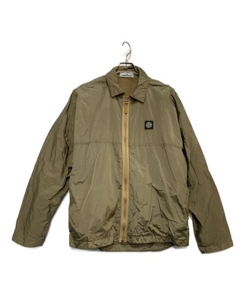 STONE ISLAND（ストーンアイランド）STONE ISLAND (ストーンアイランド) ナイロンリップストップジップアップブルゾン カーキ サイズ:Lの古着・服飾アイテム