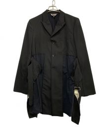 BLACK COMME des GARCONS（ブラック コムデギャルソン）の古着「断ち切りベルテッドテーラードコート/テーラードジャケット」｜ブラック