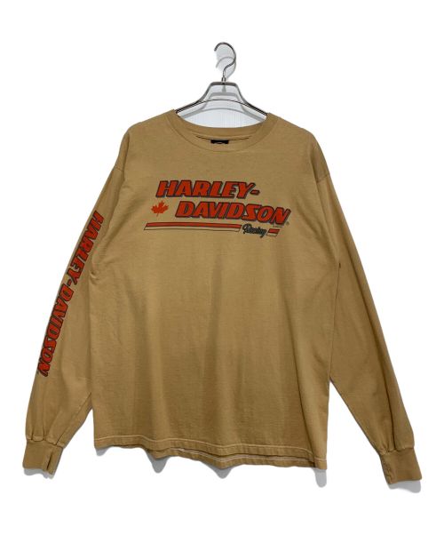 HARLEY-DAVIDSON（ハーレーダビッドソン）HARLEY-DAVIDSON (ハーレーダビッドソン) ロングスリーブTシャツ ベージュ サイズ:XLの古着・服飾アイテム