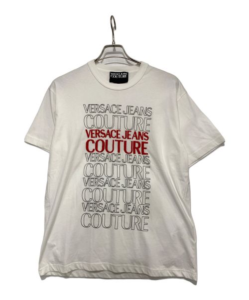 VERSACE JEANS COUTURE（ヴェルサーチ ジーンズクチュール）VERSACE JEANS COUTURE (ヴェルサーチ ジーンズクチュール) 刺繍ロゴTシャツ ホワイト サイズ:Mの古着・服飾アイテム