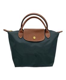 LONGCHAMP（ロンシャン）の古着「ハンドバッグ」｜グリーン×ブラウン