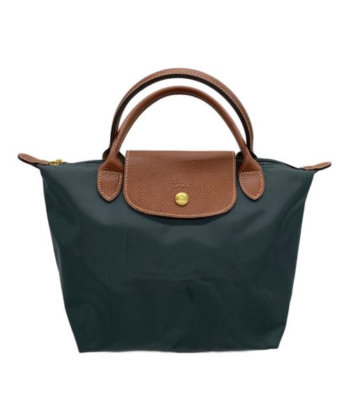 LONGCHAMP（ロンシャン）LONGCHAMP (ロンシャン) ハンドバッグ グリーン×ブラウンの古着・服飾アイテム