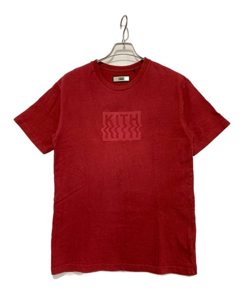 KITH（キス）KITH (キス) ワープボックスロゴTシャツ レッド サイズ:Lの古着・服飾アイテム