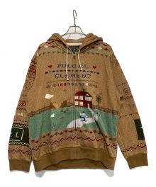 POLO RALPH LAUREN×ELEMENT（ポロ・ラルフローレン×エレメント）の古着「「POLO COUNTRY」FLEECE HOODIE」｜ベージュ