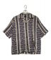 Needles（ニードルズ）の古着「CABANA SHIRT PAPILLON STRIPE DOBBY JQ.」｜ホワイト×ネイビー