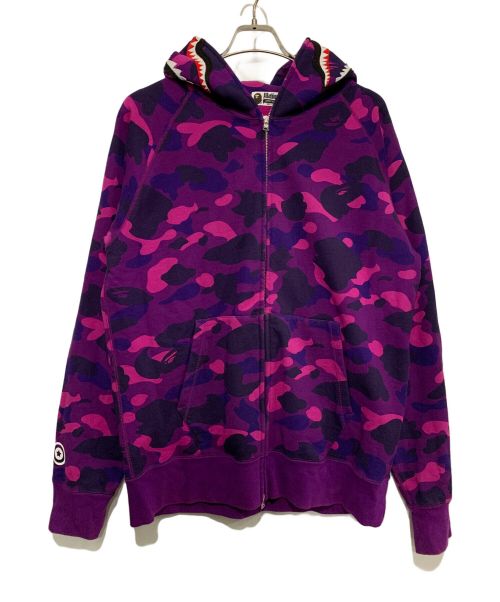 A BATHING APE（アベイシングエイプ）A BATHING APE (アベイシングエイプ) シャークパーカー パープル サイズ:XLの古着・服飾アイテム